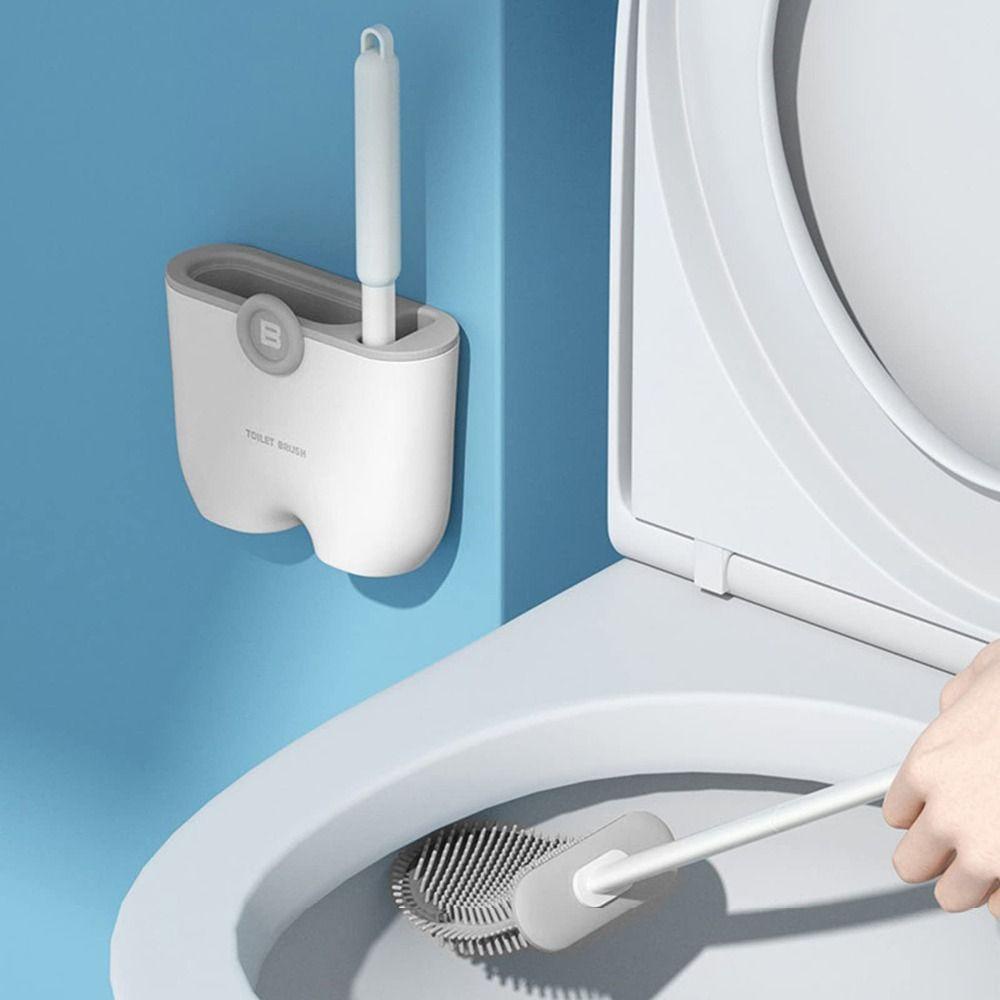 Populer Toilet Bowl Brush Set Slot Ventilasi Base Alat Pembersih Kamar Mandi Slit Brush