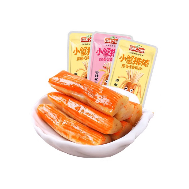 

New Produk Halal Crab Stick Snack Cemilan Siap Saji Impor Harga 1pcs Snack Cina HALAL Camilan Instan