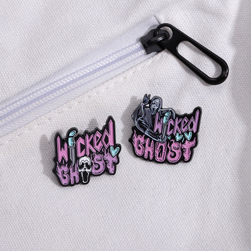 Pink Font I Love God Lapel Pin Lucu Alien Bros Ransel Lencana Hadiah Kostum Aksesori