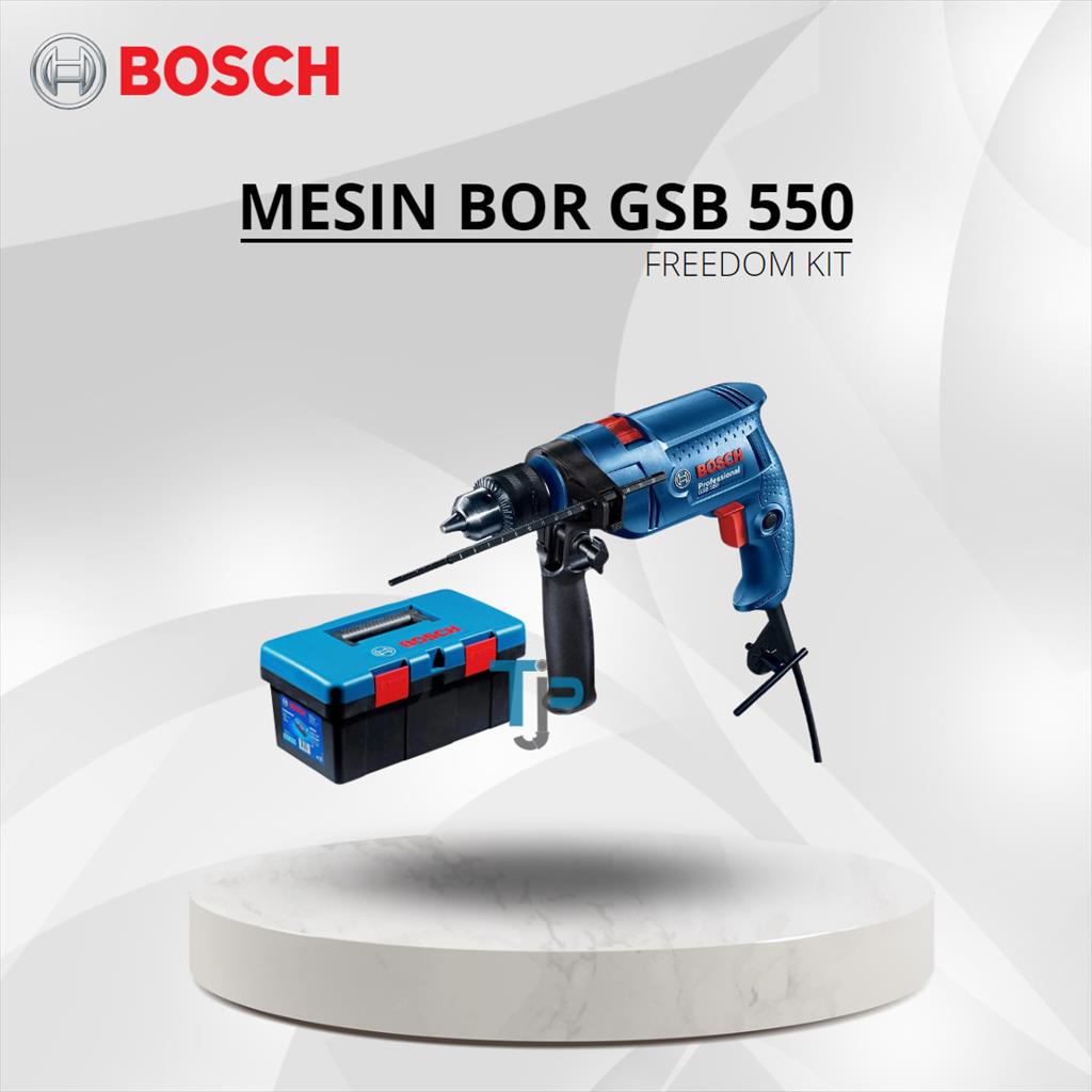 BOSCH MESIN BOR GSB 550 IMPACT DRILL FREEDOM KIT PN.06011A15K1