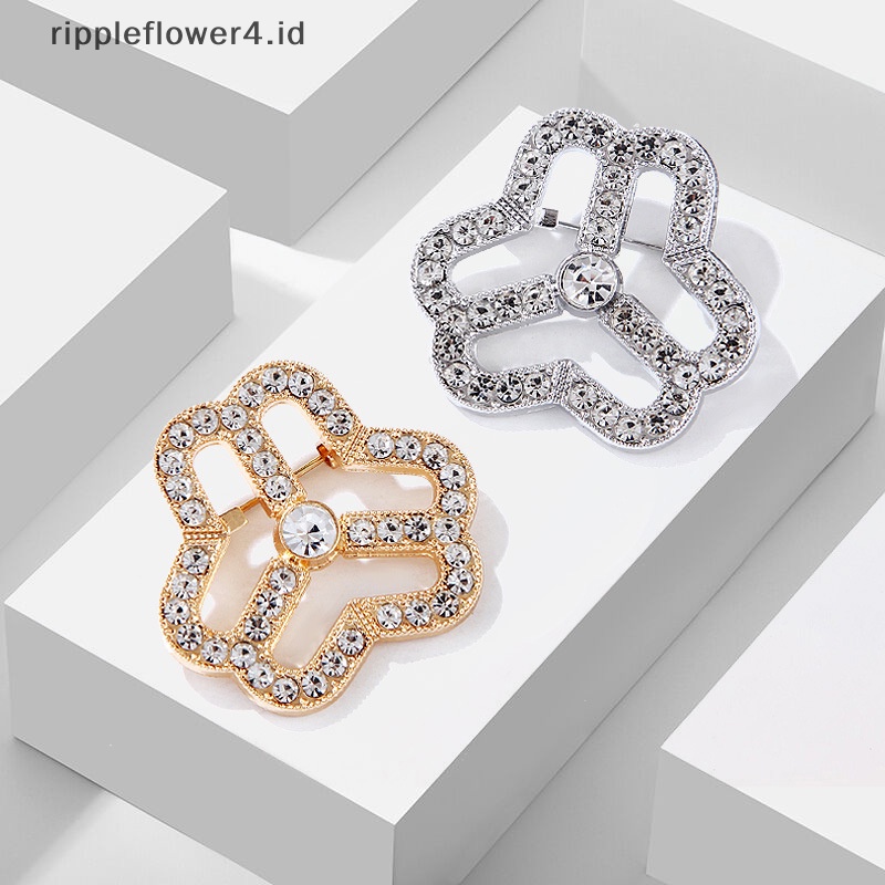{rippleflower4.id} Federation Wanita Emblem Bros Zirkon Pakaian Pin Brooche Aksesoris Perhiasan Halus Berlian Imitasi Bertatahkan Berlian Bros Logo Aksesoris~
