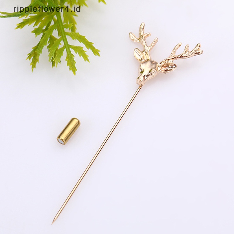 {rippleflower4.id} Vintage Alloy Panjang Bros Retro Perhiasan Bulu Topeng Eagle Lion Bentuk Pin Kerah Jas Tongkat Pin Fashion Baru Pria Jas Kemeja Kerah Aksesoris~