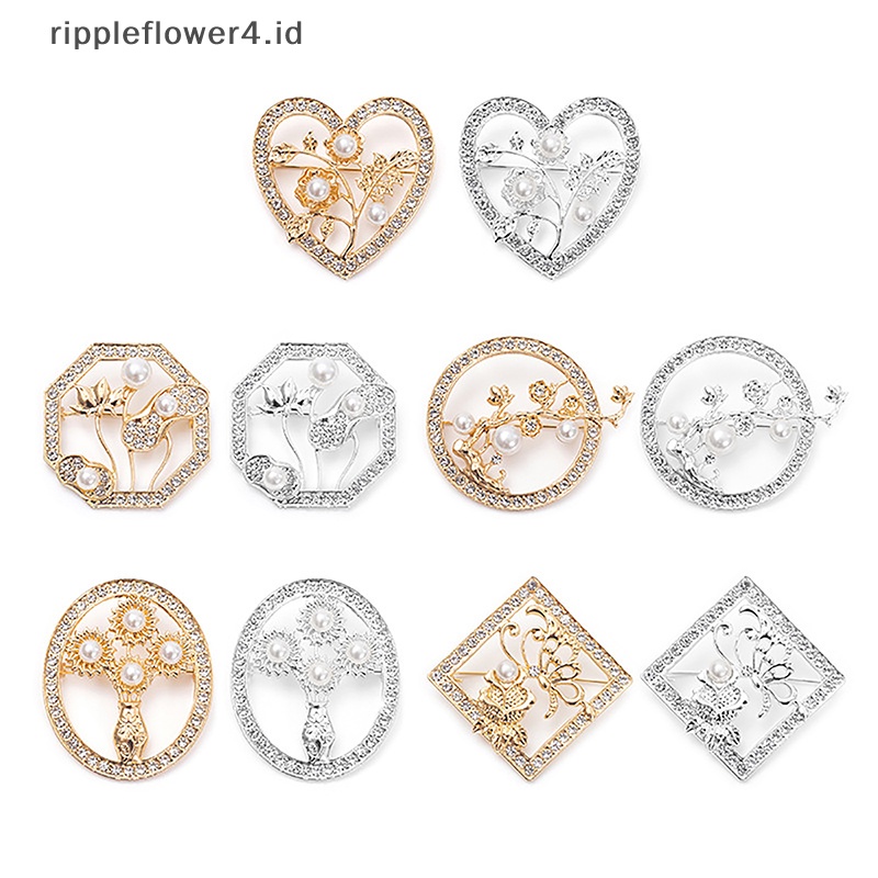 {rippleflower4.id} Vintage Bunga Mutiara Bros Pin Fashion Cahaya Tanaman Korsase Pakaian Perhiasan Aksesoris Untuk Wanita Hadiah Syal Gesper~