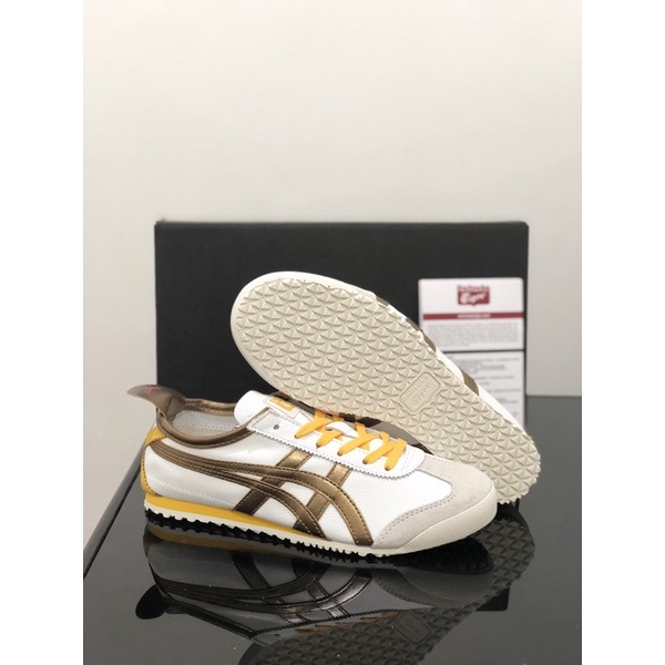 Sepatu Onitsuka Tiger Mexico 66 White Gold X Yellow Free Paperbag