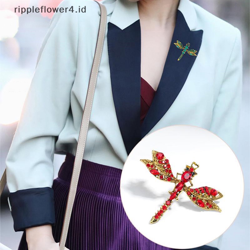 {rippleflower4.id} Kreatif Vintage Berlian Imitasi Capung Bros Alloy Gaya Istana Bros Serangga Pakaian Perhiasan Aksesori Bros Unisex Pin Hadiah~