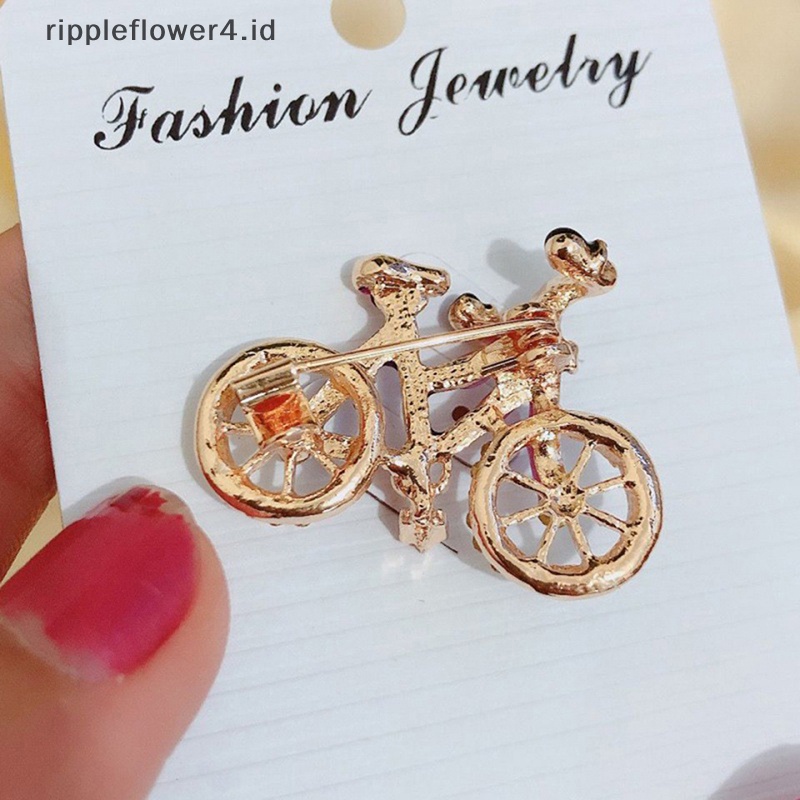 {rippleflower4.id} Pin Bros Sepeda Fashion Untuk Wanita Syal Mantel Pakaian Aksesoris Pesta Perhiasan~