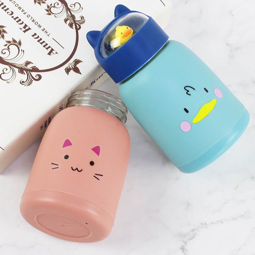 GOS -I404- Botol Kaca Karakter - Botol Minum Anak Karakter Lucu 360ml - Termos Karakter BPA FREE