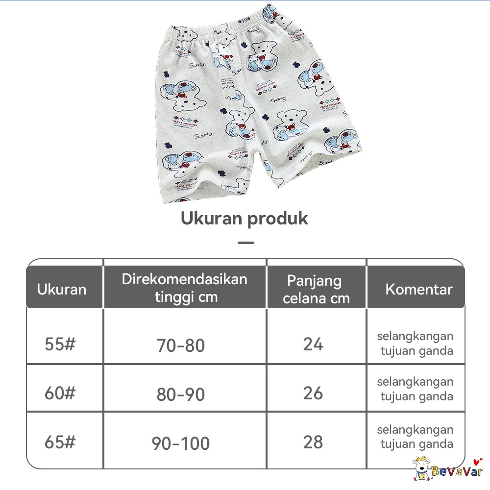 BEVAVAR 0-3 thn Celana Pendek Anak /Celana Pendek Bayi Cotton Short Pants
