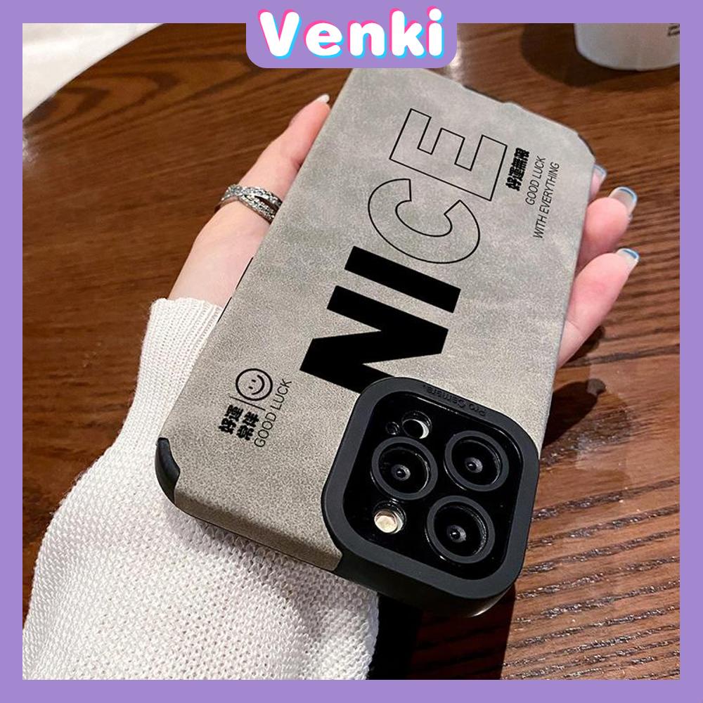 VENKI - Untuk iPhone 11 Case Kulit Dilaminasi Pupil Mata Suede Phone Case Soft Shockproof Airbag Case Pelindung Kamera Sederhana Bagus Kompatibel dengan iPhone 14 13 Pro max 12 xr xs 7 8