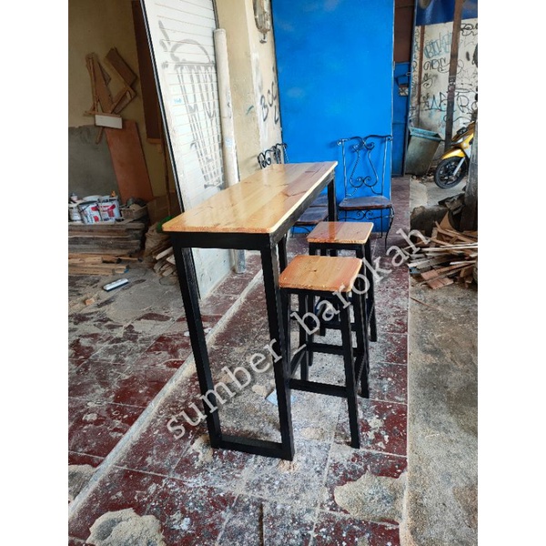 (120).   meja cafe, meja dinding makan, meja kayu jati belanda