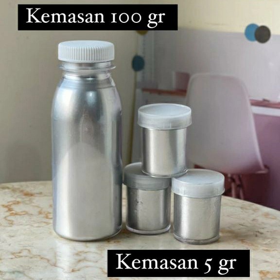 

New Arrival EDIBLE SILVER DUST | BUBUK WARNA SILVER 5 gr