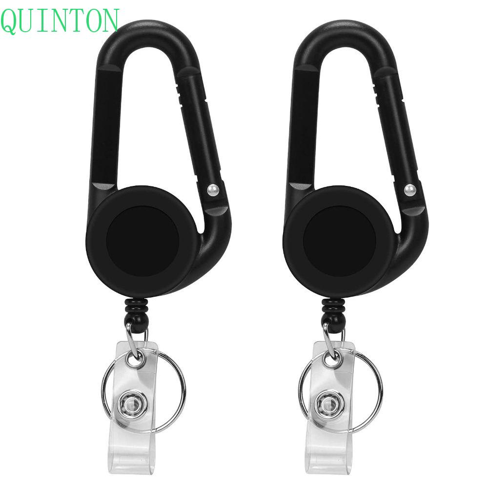 Quinton Carabiner Gantungan Kunci Transparan Siswa Teleskopik Outdoor Card Holder Easy Pull Buckle