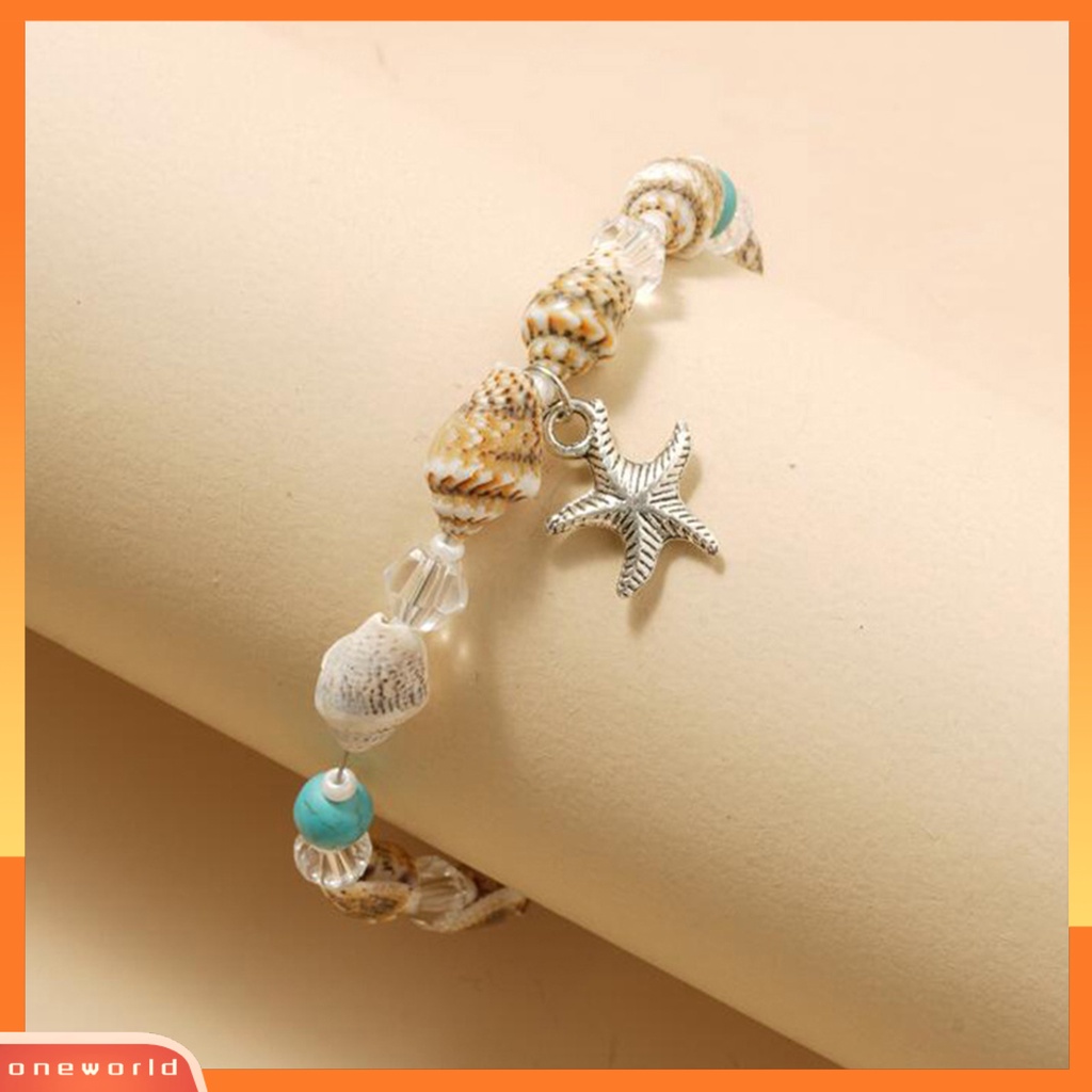 [WOD] Gelang Kaki Dengan Rantai Dipanjangkan Manik-Manik Shell Kreatif Trendi Bintang Laut Rantai Anklet Beachwear