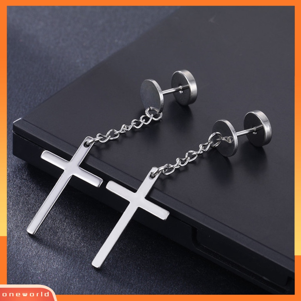 [WOD] 1pc Unisex Anting Menjuntai Geometris Hip Hop Perhiasan Simple Electroplated Earring Untuk Pakaian Sehari-Hari