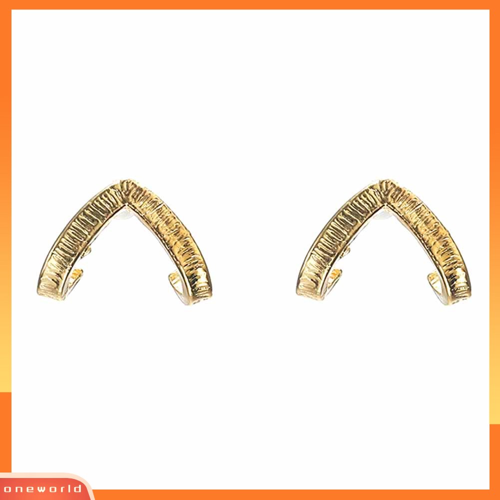 [WOD] Wanita V Shaped Ear Studs Anting Minimalis Pesta Perhiasan Hadiah Ulang Tahun