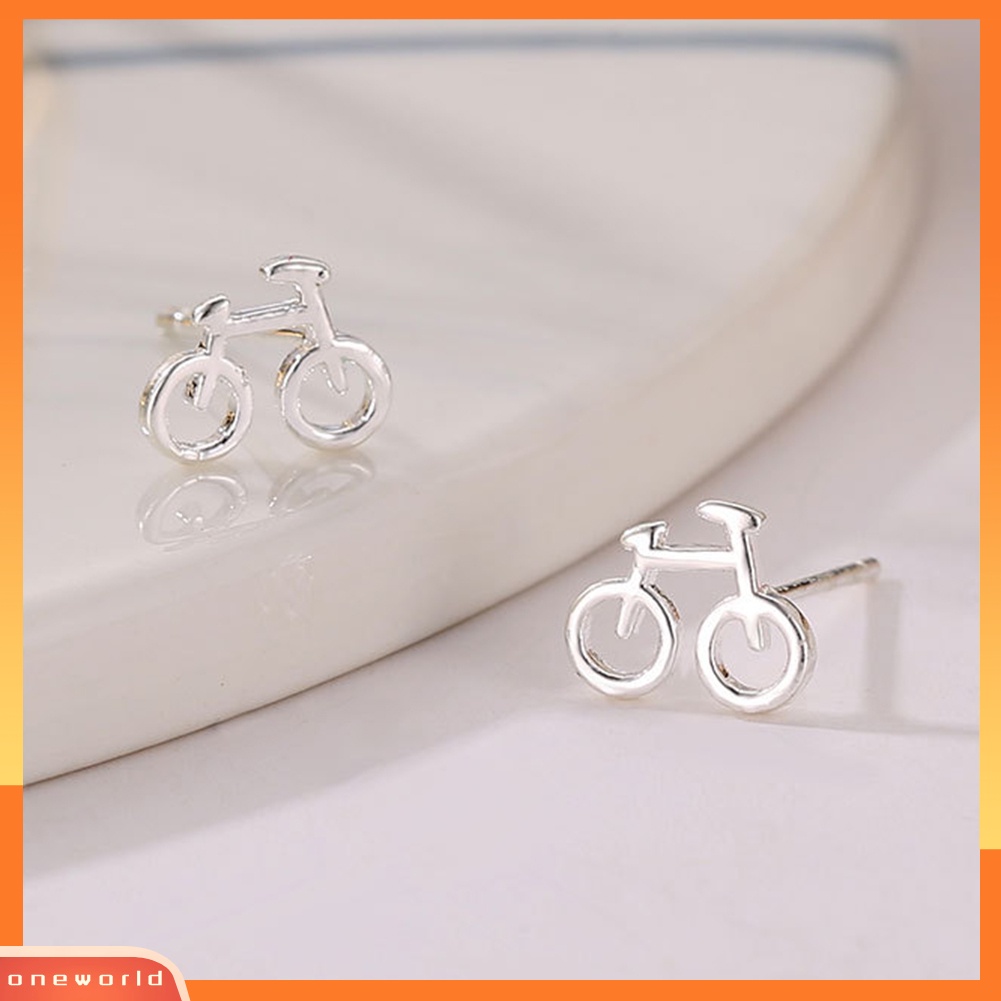 [WOD] Hadiah Perhiasan Fashion Wanita Desain Sepeda Mini Lucu Ear Stud Earrings Decor