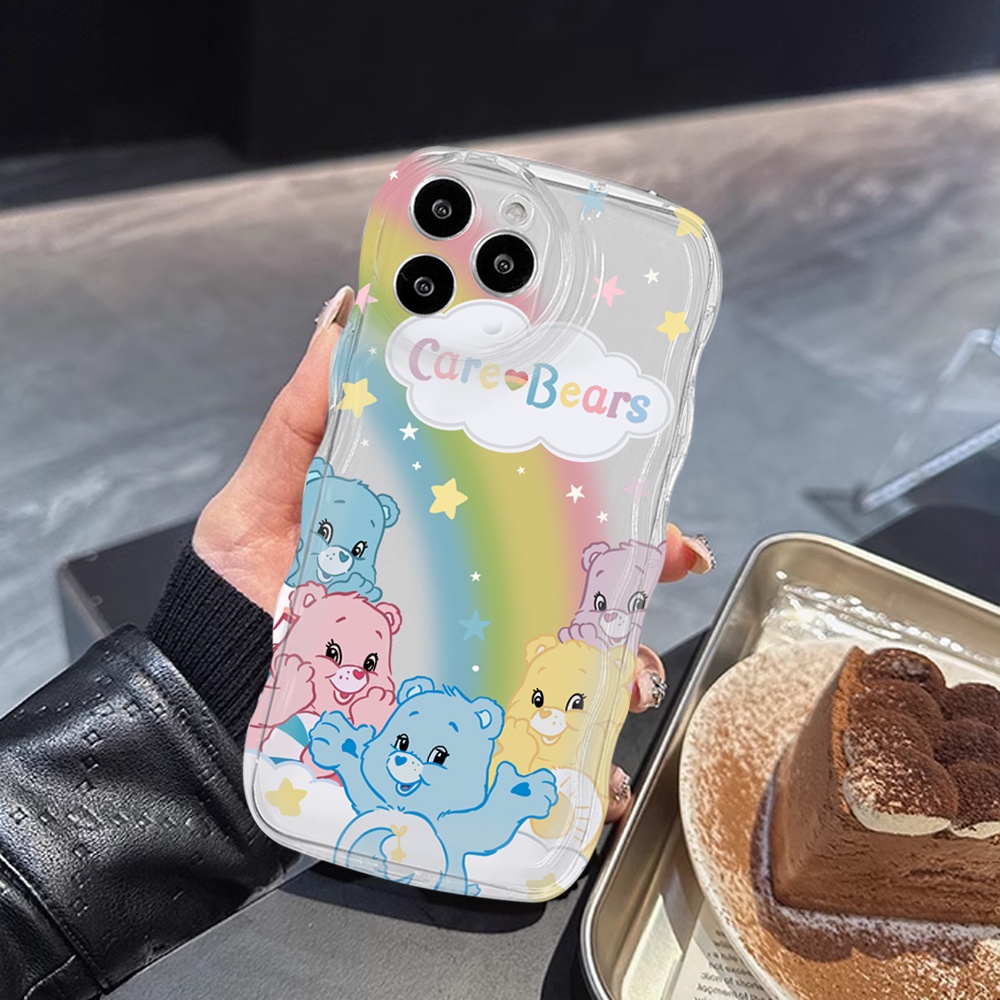 Case Samsung A14 A04 A04E M23 A13 A03S A53 A73 A33 A02 A50S A30S A23 A22 A21S A12 A02S A11 A51 A10 A30 A52 A52S M12 A71 A53 A32 Beruang Warna Warni Wave Edge TPU Phone Cover