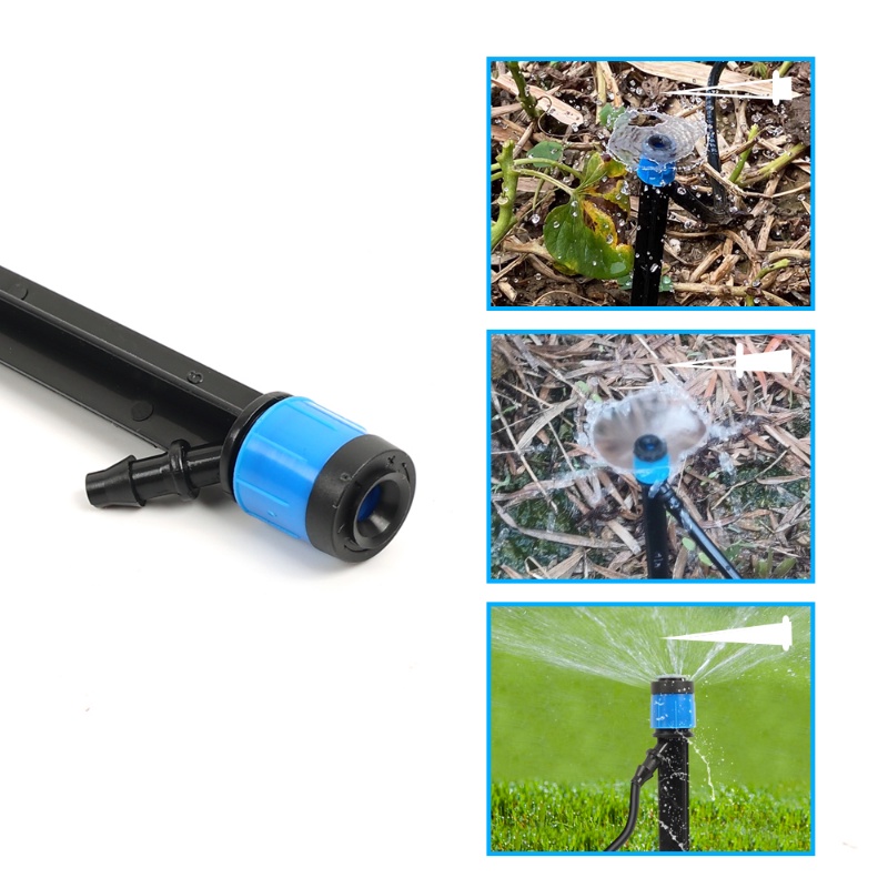 360° Sprinkler Adjustable Irigasi/ Plug-in Scattering Spray Dripper/ Nozzle Penyiram Tanaman Kebun