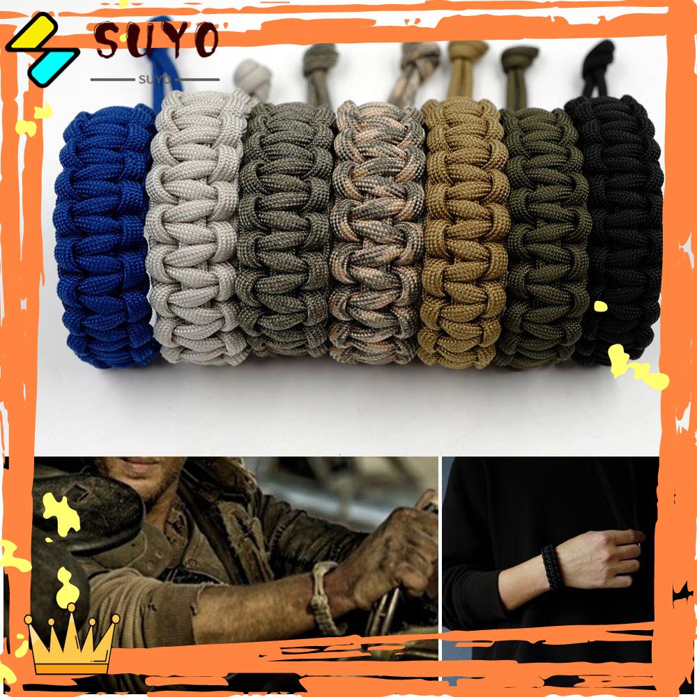 Suyo 1PC Survival Emergency Gelang Kualitas Tinggi Tenun Aksesoris Luar Ruangan Paracord Cord