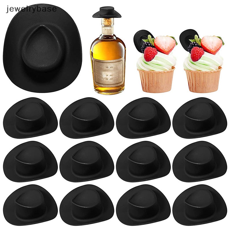 [jewelrybase] 10 Pcs Topi Koboi Mini Plastik Pesta Pernikahan Barat Topi Boneka Penembak Toppers Butik