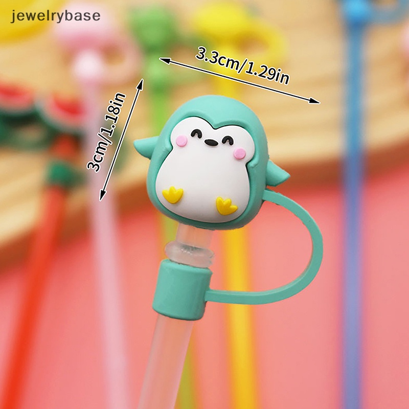 [jewelrybase] Silikon Sealing Straw Plug Reusable Minum Tutup Debu Kartun Colokan Tips Cover Suit Dapur Cangkir DIY Aksesoris Grosir Butik