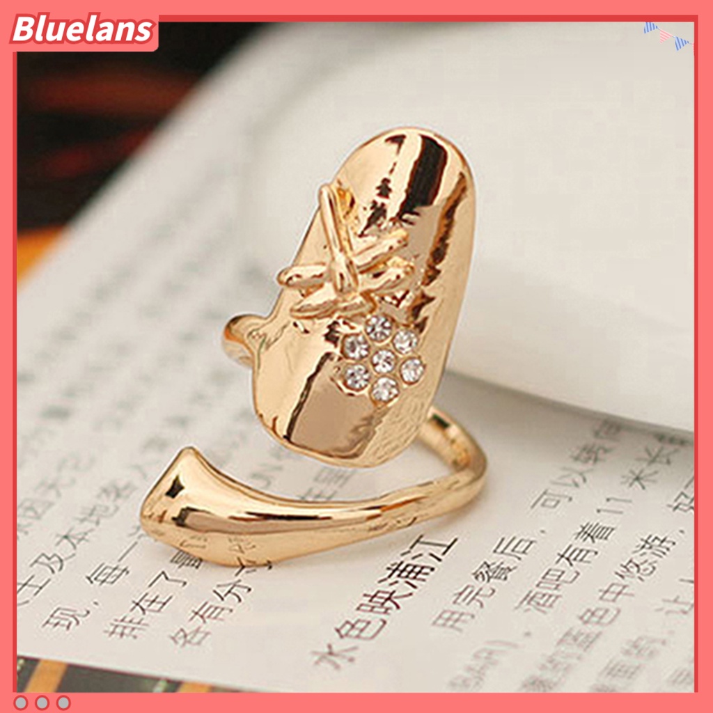 [BLS] 1pc Cincin Kuku Jari Poles Berlian Imitasi Alloy Alloy Finger Nails Ring Untuk Pesta