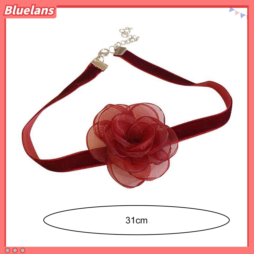 [BLS] Ribbon Choker Adjustable Desain Lobster Clasp Dengan Rantai Ekstensi Warna Solid Mudah Dipakai Wanita Elegan Ultra Long Ribbon Choker Necklace Untuk Wanita
