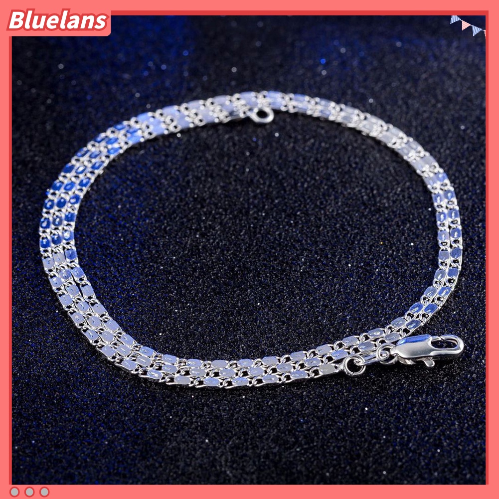 [BLS] 16-30 inch 2mm Keren Wanita Pria Flat Link Rantai Kalung Fashion Perhiasan Aksesori