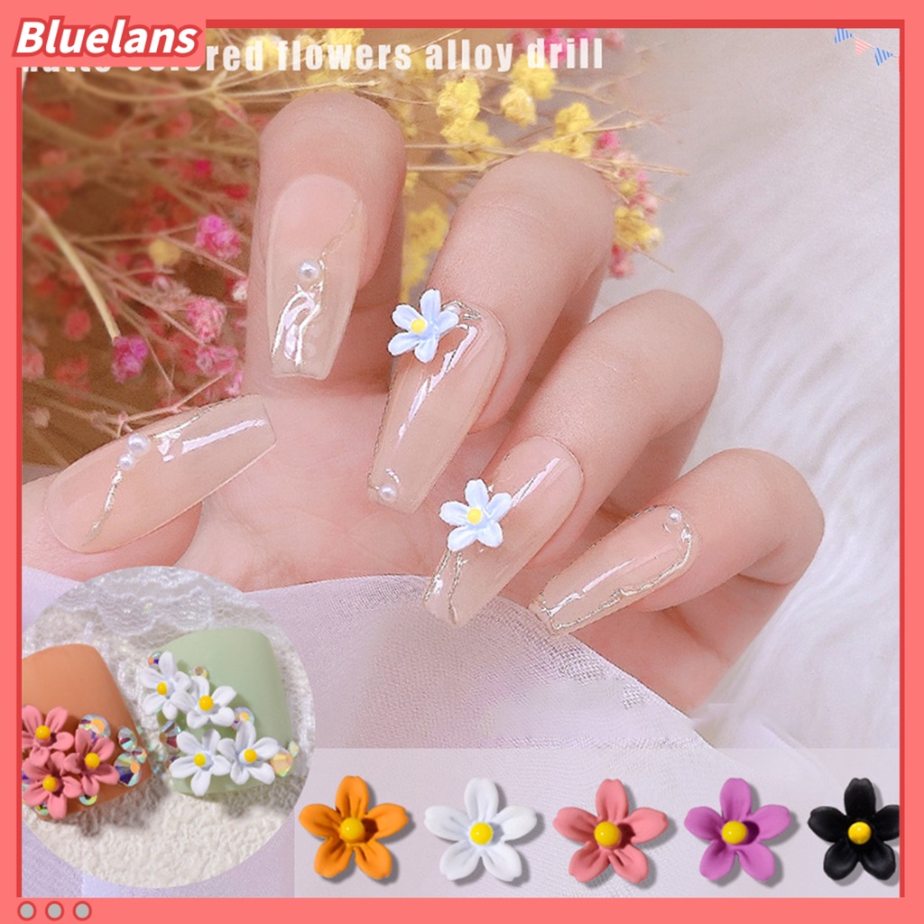 [BLM] 5pcs Ornamen Bunga Kuku Paduan Multifungsi Menarik Untuk Gadis 3D Dekorasi Nail Art Cantik