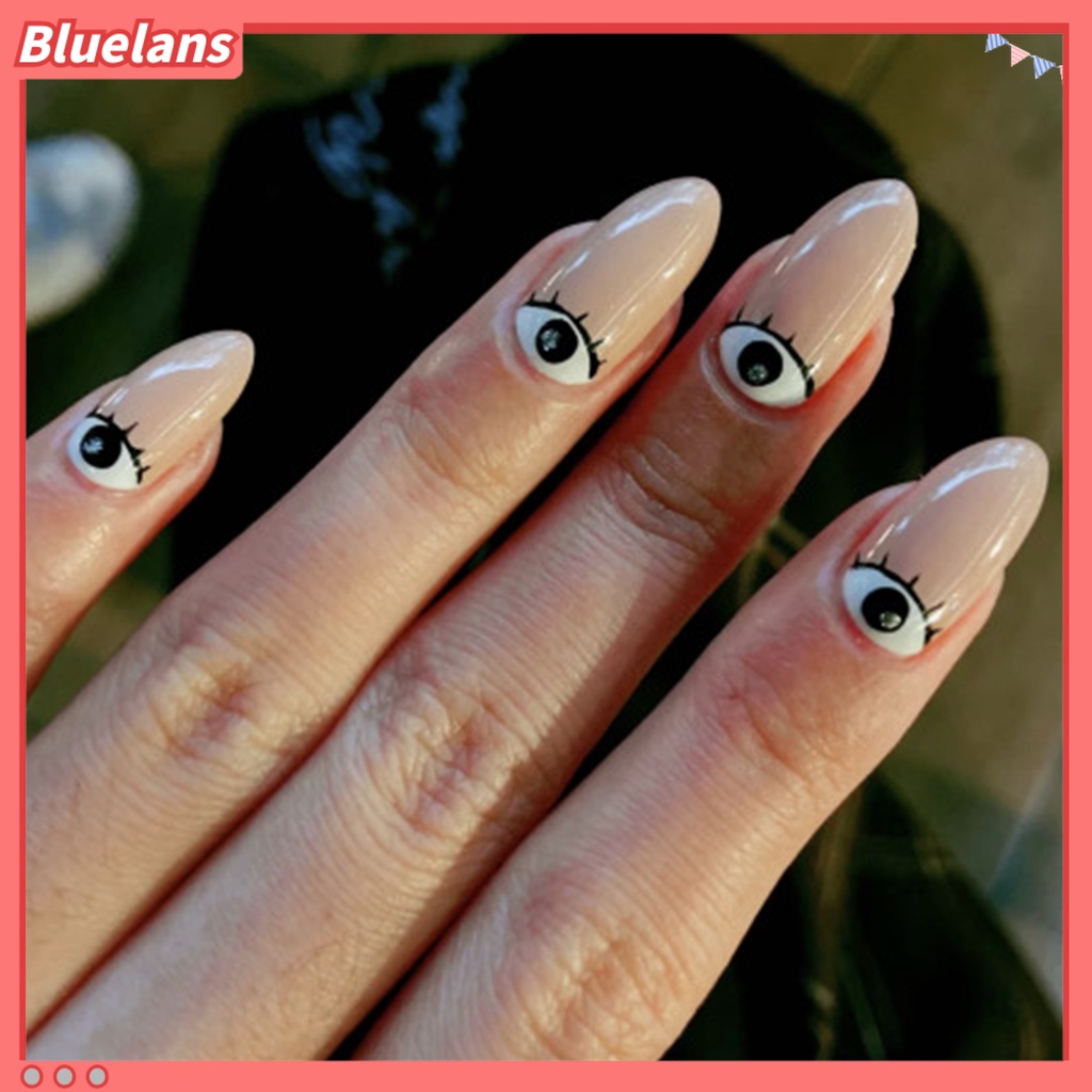 [BLM] Pola Mata Slider Kuku Efek 3D Ultra Tipis Pola Garis Abstrak Desain Evil Eye Stiker Kuku Untuk Wanita