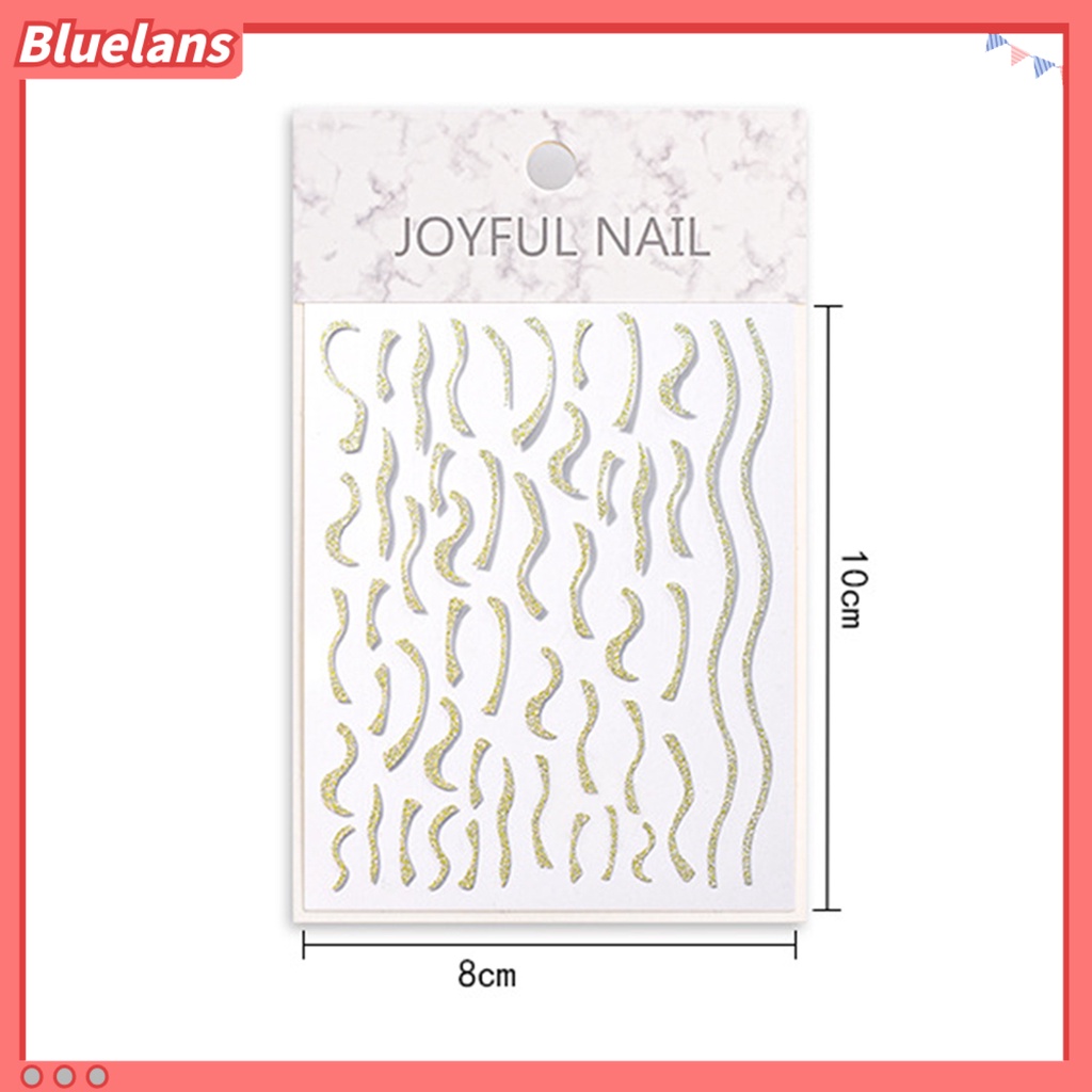 [BLM] Stiker Kuku Tidak Luntur Efek 3D Ultra Tipis Swirl Stripe Tape Winter French Graphic Slider Decor Untuk Manicure