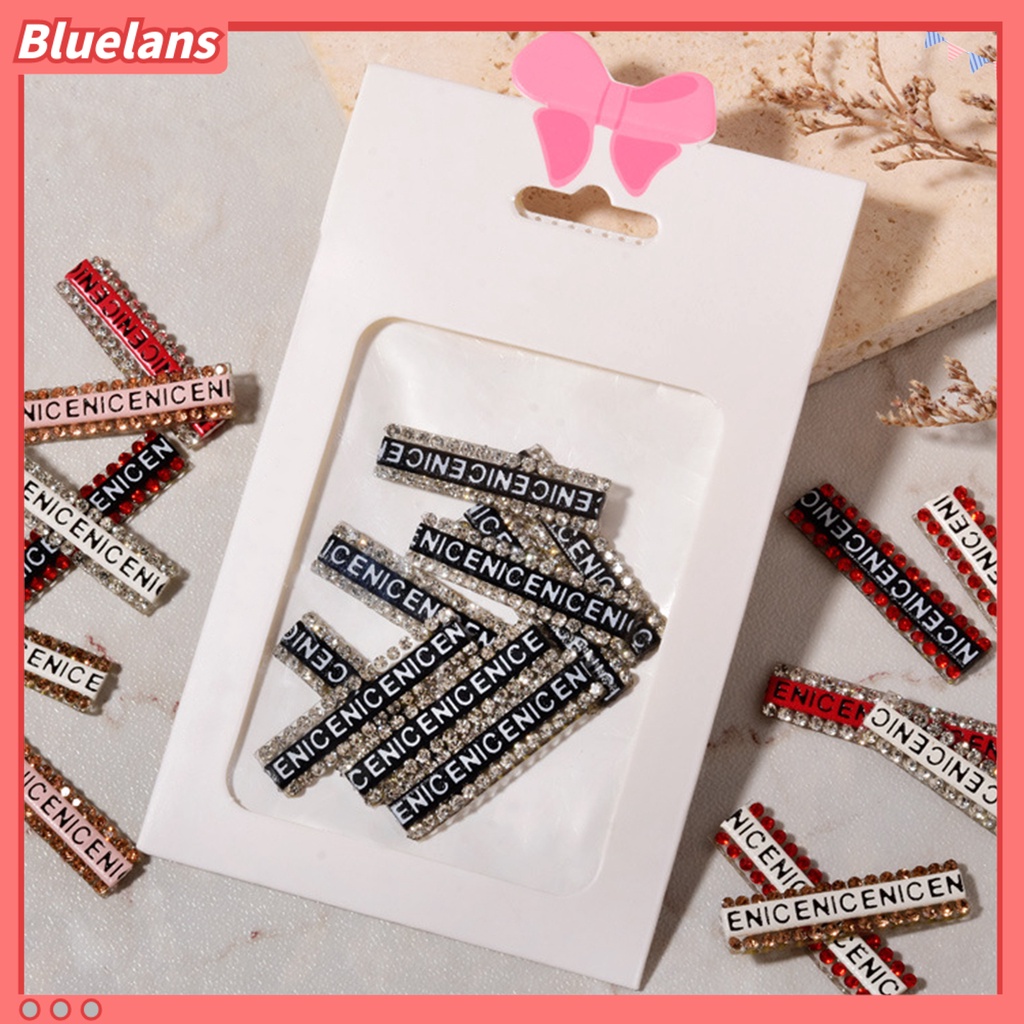 [BLM] 12pcs Manicure Decal Anti Jatuh Eye-catching Mudah Di Aplikasikan Hiasan Nail Art Huruf Glitter Unik Untuk Kecantikan Kuku