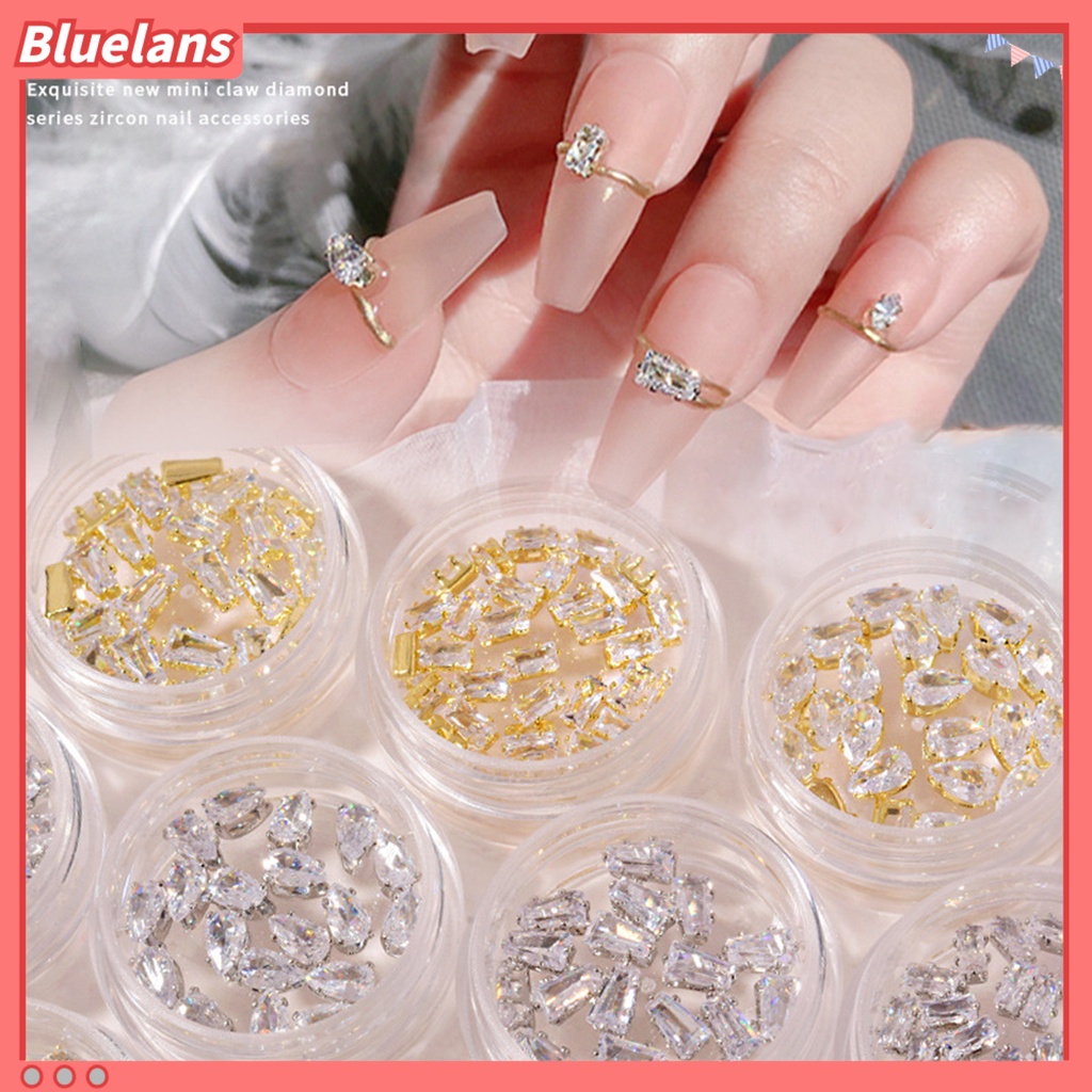 [BLM] 20pcs /Box Hiasan Kuku Glitter Nail Art Cubic Zirconia Shiny Nail Rhinestone Jewelry Ornamen Untuk Wanita