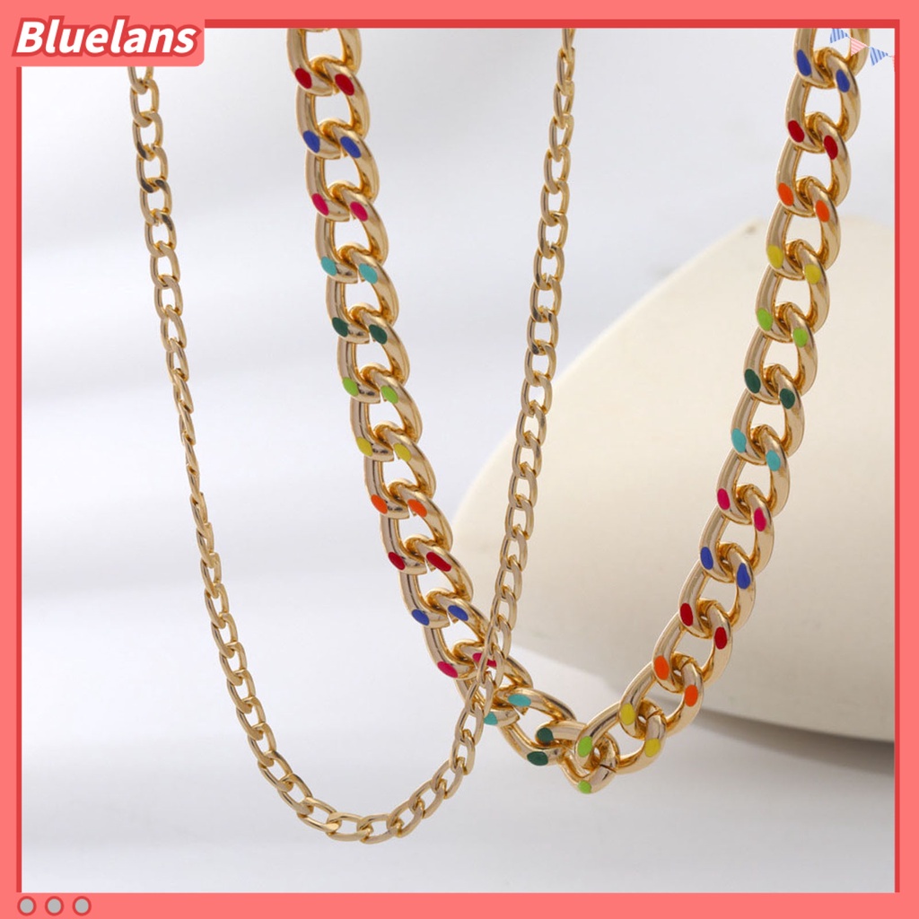 [BLS] Kalung Dewasa Multi-layer Punk Hip-hop Lapis Emas Hypoallergenic Fashion Perhiasan Alloy Pria Wanita Kaitan Rantai Kalung Untuk Harian