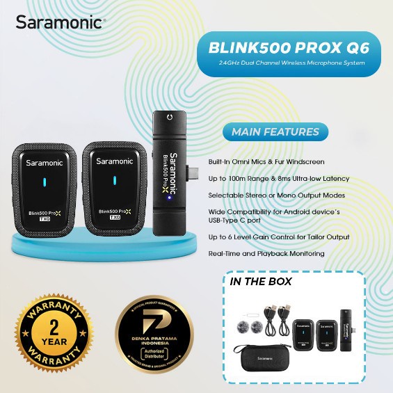 Saramonic Blink 500 ProX Q6 Dual-Channel Wireless Microphone System