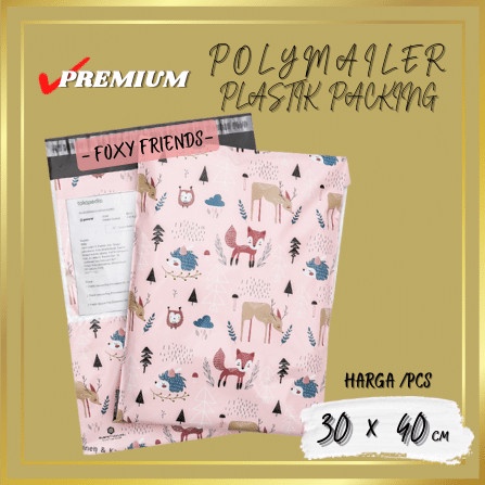 

[SC] AMPLOP BAG POLYMAILER PLASTIK PACKING OLSHOP MOTIF FOXY FRIENDS 30x40 - 30CM x 40CM, FOXY FRIENDS