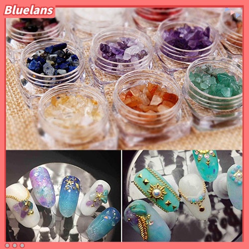 [BLM] 12warna /Set Fashion Quartz Berlian Imitasi Turquoise Acrylic Nail Art Dekorasi