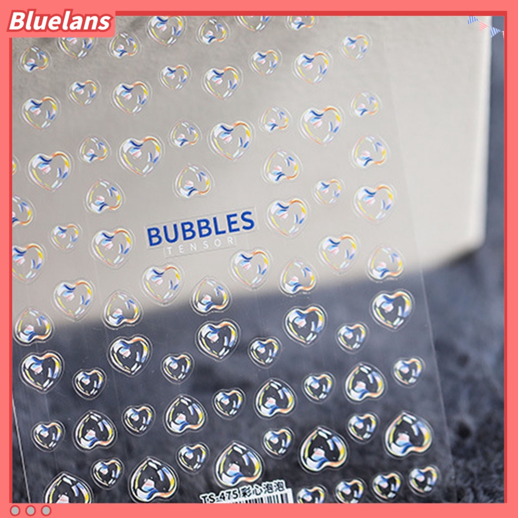 [BLM] Stiker Gelembung Kuku Ukiran Lem Belakang Ultra Tipis Lucu 5D Transparan Fashion Nail Art Design Sticker Untuk Manicure
