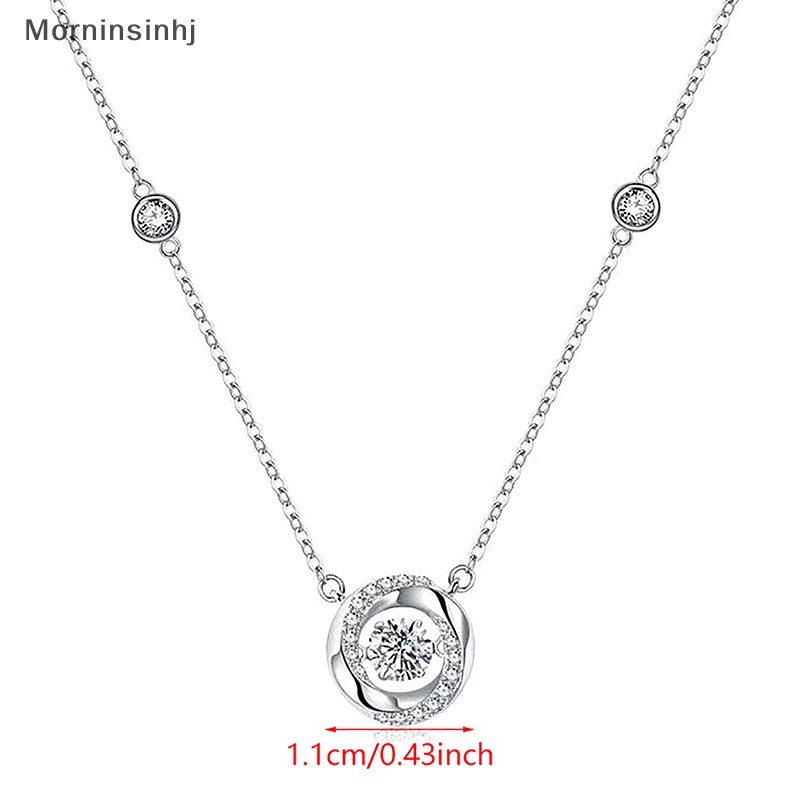 Mornin Kalung Liontin Kristal Hollow Fashion Korea Rantai Warna Silver Untuk Wanita Pernikahan Perhiasan Aesthetic id