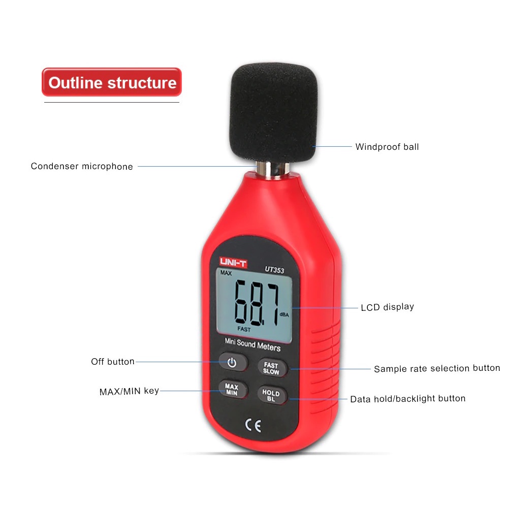 AKN88 - UNI-T UT353 - Mini Sound Meter - Pengukur Desibel Kekuatan Suara