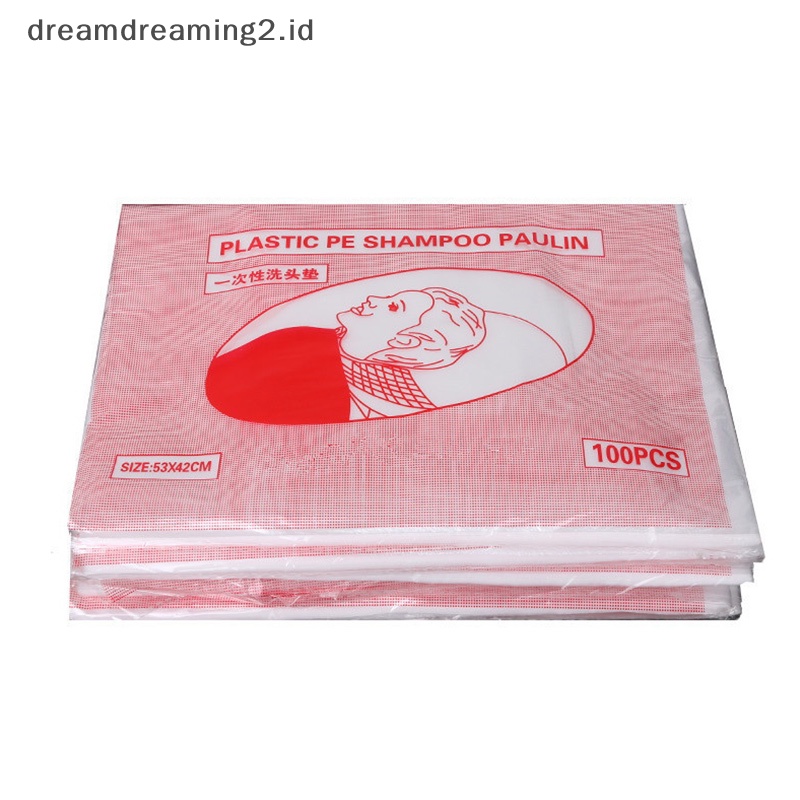 (drea) 100pcs Capes Salon Rambut Sekali Pakai Anti Air Alas Cuci Shampoo Cape //