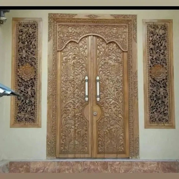 SET PINTU DAN JENDELA UKIR KAYU JATI