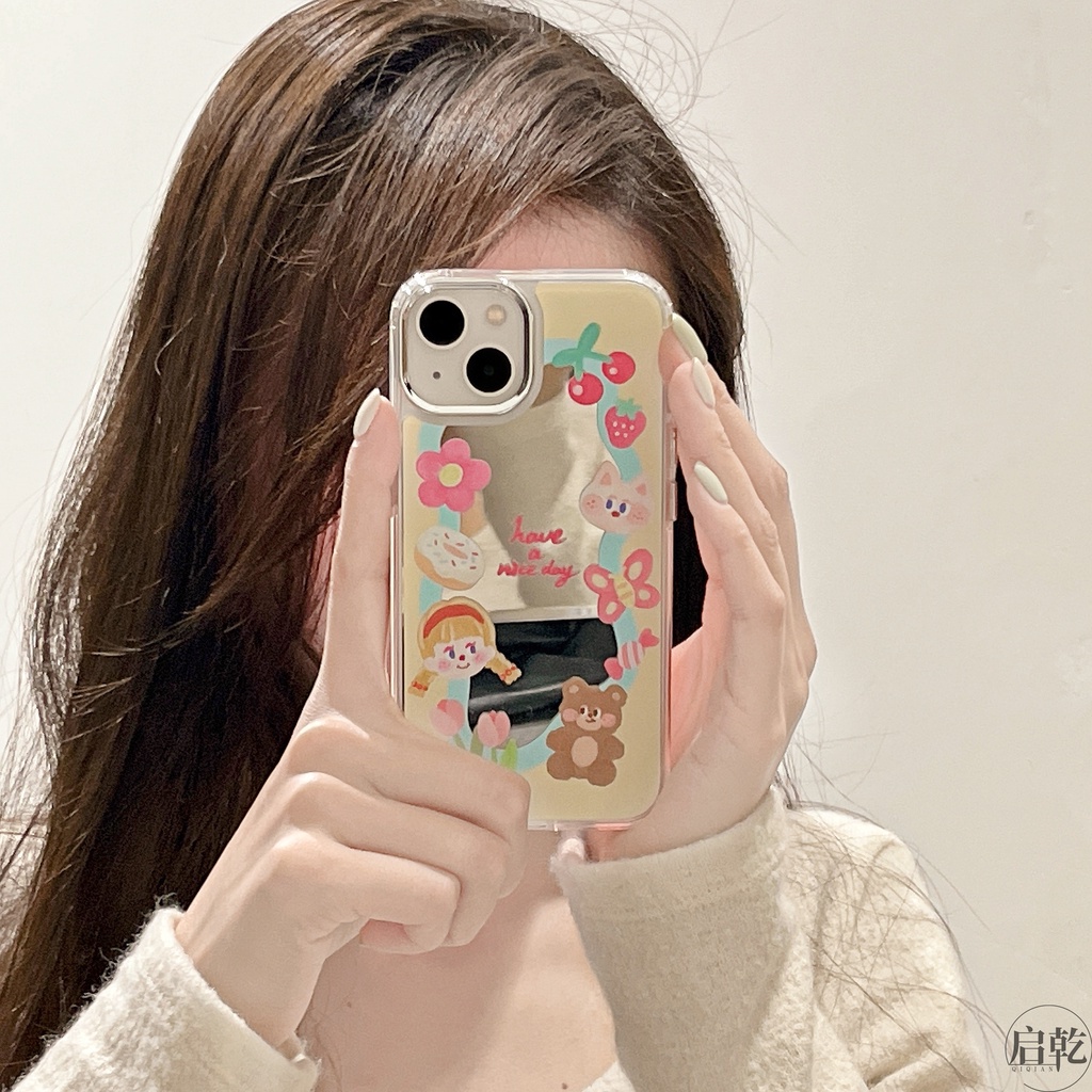 Cocok Untuk Iphone14 Pro Max iPhone Phone Case Permukaan Cermin Kamera Perlindungan Shockproof Kuat Kompatibel Dengan Iphone13 13pro 13prm iPhone 11 7Plus 8Plus Xr XS 12 Pro Max Phone Case