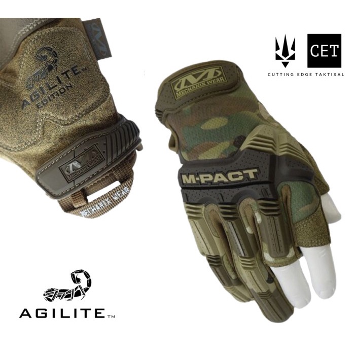Mechanix M-PACT Agilite - Tactical Fingerless Gloves - Multicam - M