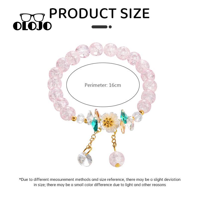 [Olojogrosirpopcorn Gelang Manik-Manik Kristal Simple Serbaguna Bright Transparan Bracelet