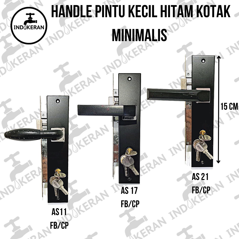 INDOKERAN - Handle Pintu Kotak Hitam Minimalis - Kecil