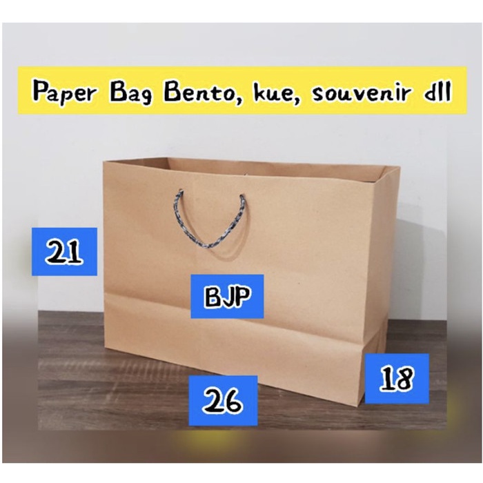 

[SC] [150 gsm] PaperBag cocok untuk KotakKueBento, TempatKado, uk26x21x18cm