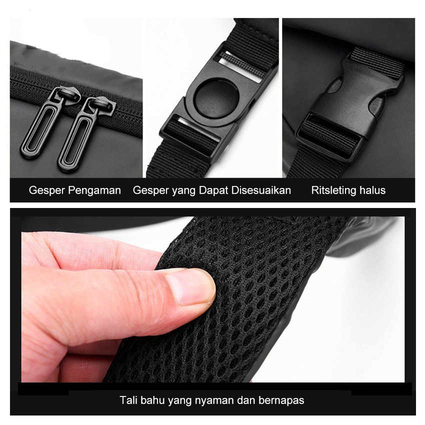 CSONLINEMALL Tas Selempang Pria Tas Bahu Ransel Messenger Bag Tahan Air Oxford Tas Selempang Kapasitas Besar Tas Selempang Kasual Sederhana Olahraga Tas Jalanan untuk Pria Pria Pelajar Remaja