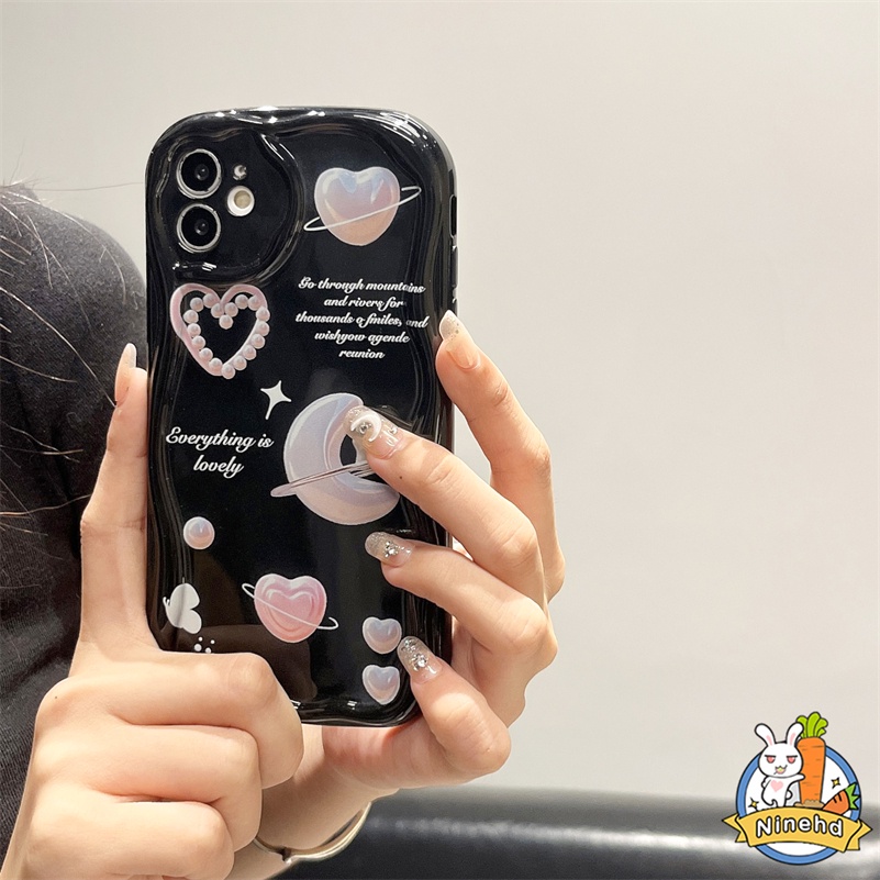 IPHONE Casing Kompatibel Untuk Iphone14 13 12 11 Pro Max X Xr Xs Max8 7 6 6s Plus Se2020 3D Wavy Curved Edge Fantasy Dream Colorful Heart Love Phone Case Tpu Shockproof Airbag Soft Case