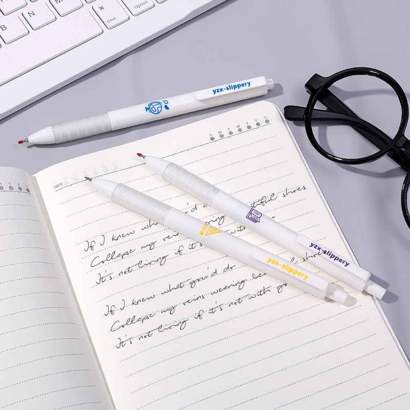 Sederhana Lucu Pena Ditarik Menulis Halus Bolpoin Kualitas Tinggi Pena Tanda Tangan Siswa Kantor Ujian Perlengkapan Sekolah Alat Tulis 0.5 mm Hitam Cepat Kering ST Press the Gel Pen